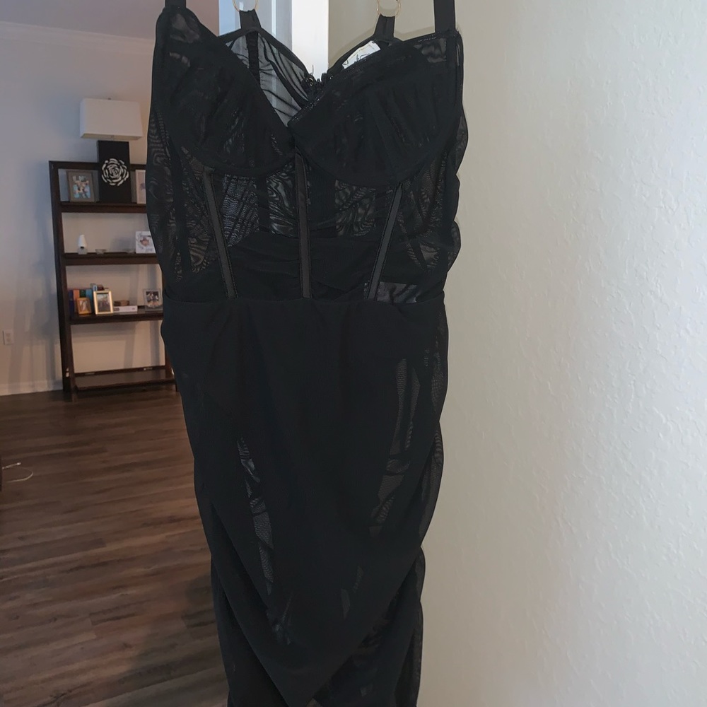 Sexy black mesh mini dress from Oh Polly - Picture 2 of 5